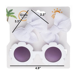 Flower Sunglasses & Bow Set