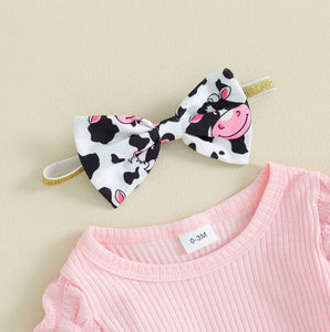 Pink Cow Flare Pants Outfit