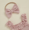 Ruffled Summer Flowers Outfit & Bow