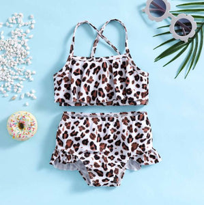 Leopard Criss Cross Bikini Swimsuit