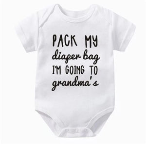 Pack My Diaper Bag I'm Going To Grandma's Onesie