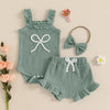 Ruffled Baby Bow Outfit & Headband
