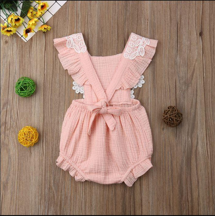 Lace Sleeve Floral Romper