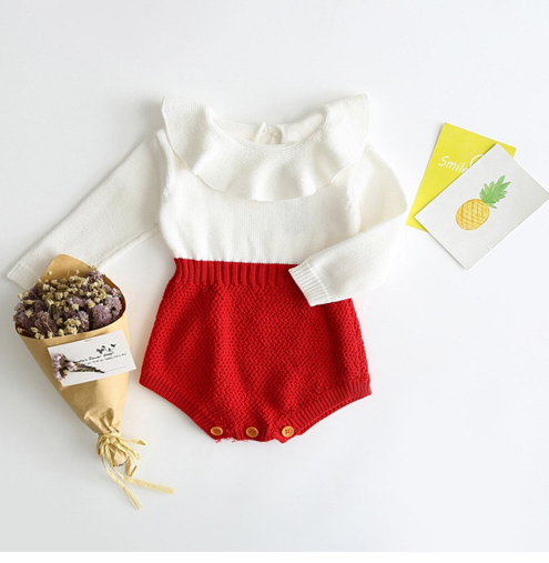 Chic Knitted Romper (2 Colors) Red / 24 Mo