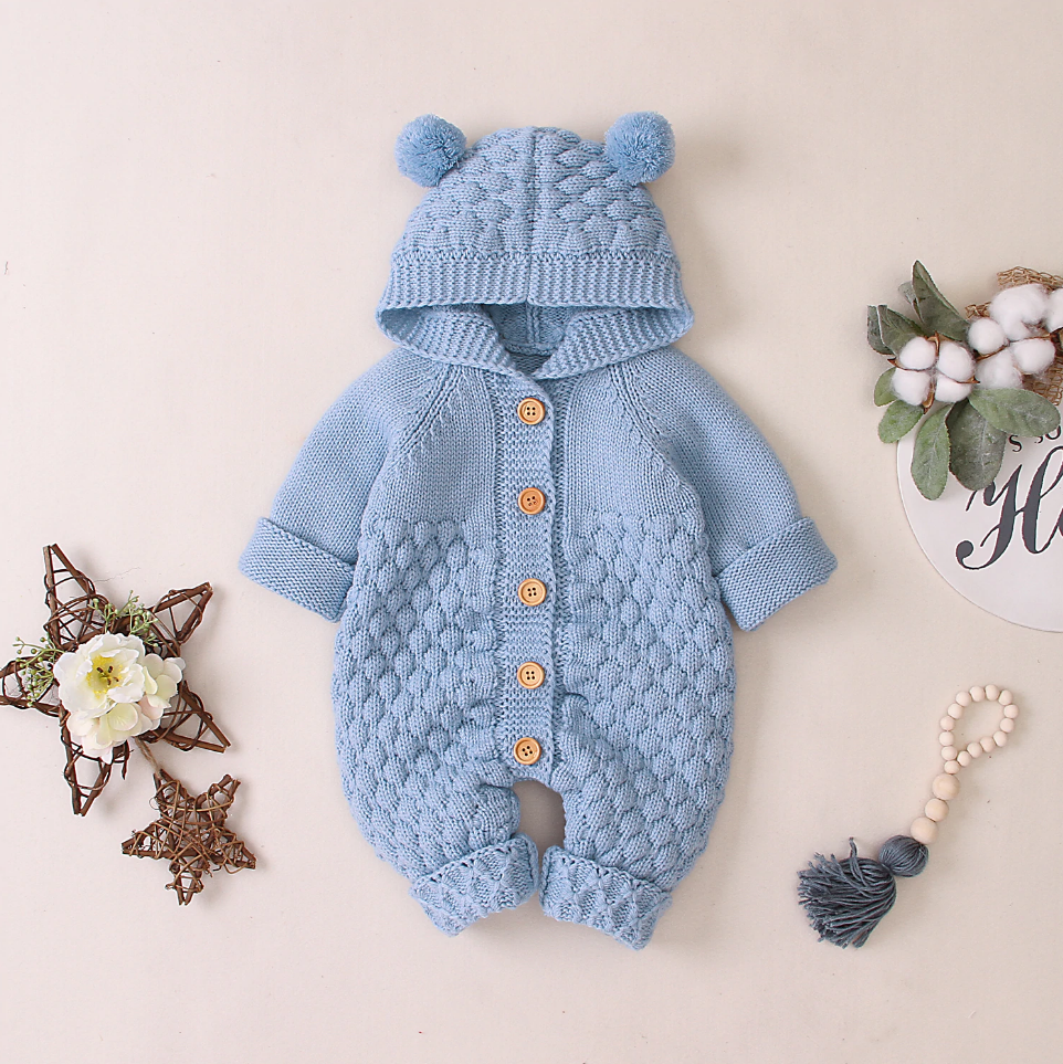 Knitted Pom Pom Romper for Baby & Toddler Girls & Boys – Bitsy Bug Boutique