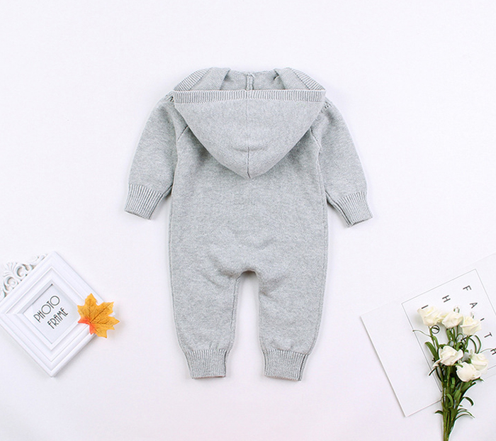 Knitted Sweater Hoodie Romper (2 Colors) - Bitsy Bug Boutique