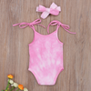 Sleeveless Tie Dye Onesie with Bow (Multiple Colors)