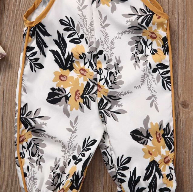 Yellow Flower Romper Clothes for Baby Girl and Toddler Bitsy Bug Boutique