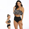 High Waist Leopard Print Mommy and Me 2 Piece Swimsuit