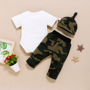 Ladies I Have Arrived Baby Boy Camouflage Print Set