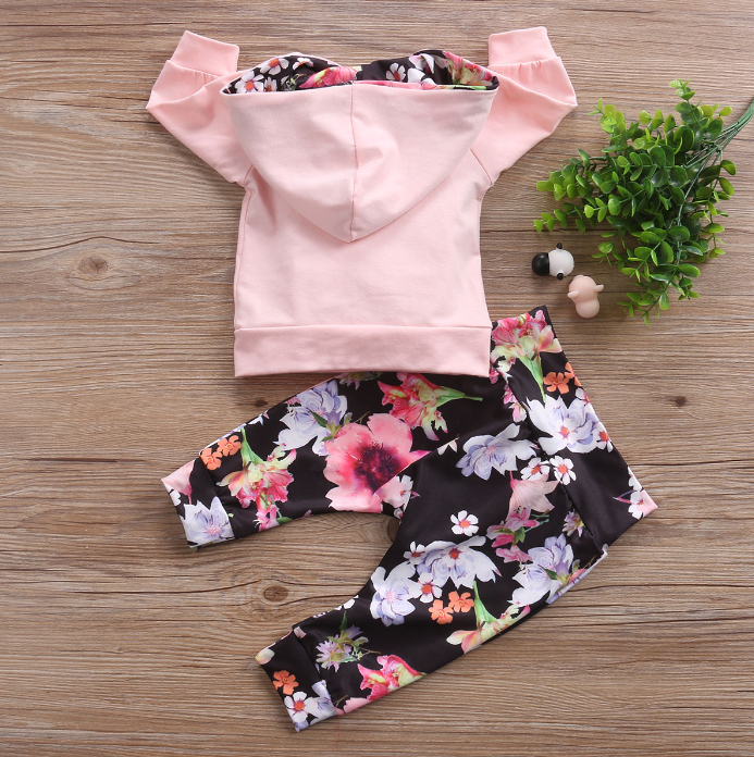 Floral Hoodie & Pants Outfit for Baby & Toddler Girls – Bitsy Bug Boutique