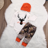 Deer Romper Camouflage Pants Beanie Hat Outfit