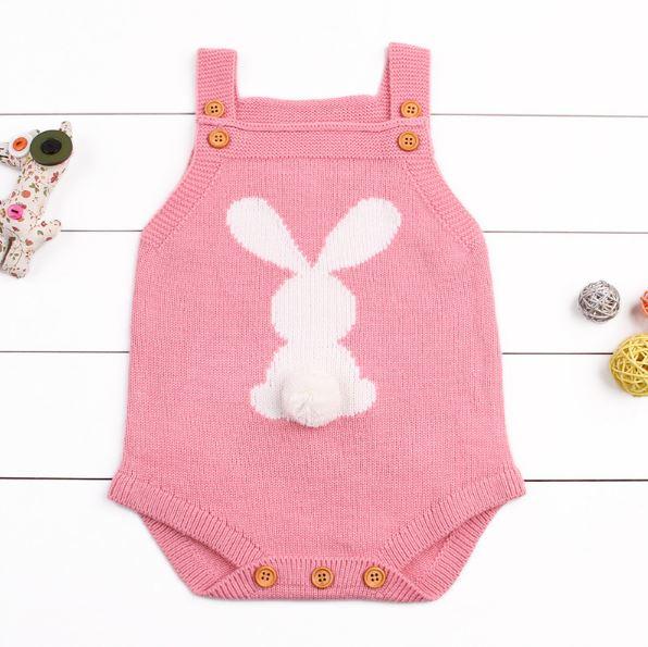 Knitted Rabbit Romper For Baby & Toddler Girls & Boys – Bitsy Bug Boutique