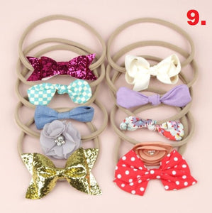 10 Pack Bow Headbands
