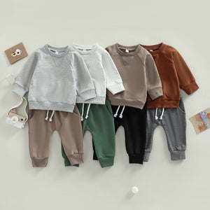 Solid Sweater & Pocket Pants Set