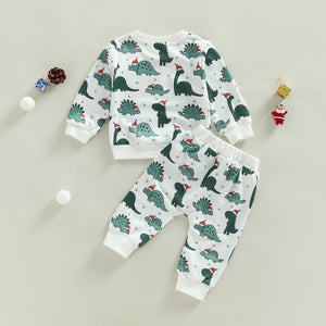 Dinosaur Christmas Party Outfit Set