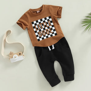 Checkered Little Dude T-shirt & Pants