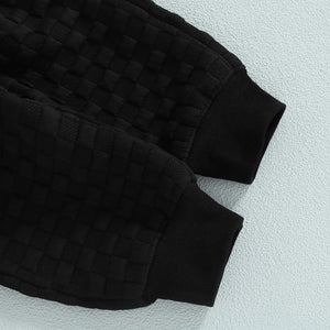 Solid Checkered Onesie with Matching Pants