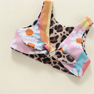 Reversible Leopard Floral 2 Piece Swimsuit