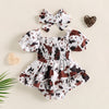 Cow Print Romper Dress with Bow