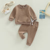 Solid Color Pocket Sweater with Pants