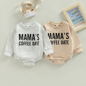 Mama's Coffee Date Long Sleeve Onesie