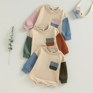 Color Patch Long Sleeve Onesie