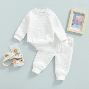 Solid Checkered Onesie with Matching Pants