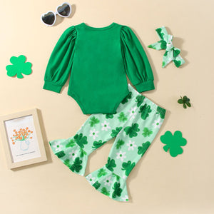 My First St. Patrick's Day Floral Clover Outfit