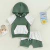 Short Sleeve T-shirt Hoodie & Shorts Set