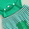 My First St. Patrick's Day Striped Clover Outfit