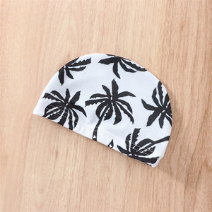 Palm Tree Swim Trunks & Cap