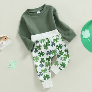 Green Top & Shamrock Pants Set