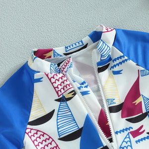 Long Sleeve Sailboat Swimsuit