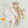 Flower Footie Onesie & Bow