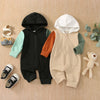 Patch Color Hooded Romper