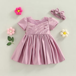 Satin Princess Dress with Headband