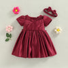 Satin Princess Dress with Headband