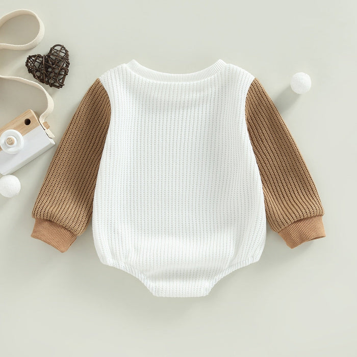 Knitted Color Sleeve Onesie