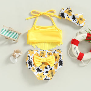 Fruity Floral Tassel Bikini