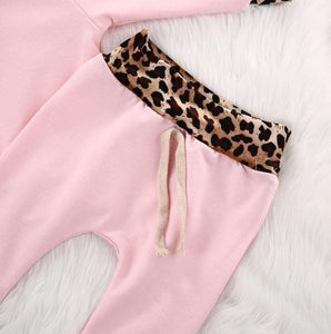Hooded Ears Leopard Print Outfit