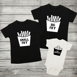 Matching Sibling Big Small Fry Lil Nugget T-shirts & Onesie