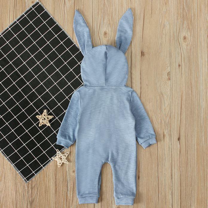 Pink Bunny Baby Romper With Cap