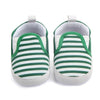 White and Green Striped Shoes