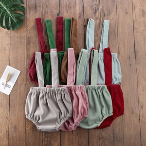 Corduroy Suspender Shorts (8 Colors)