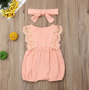 Pink Laced Romper