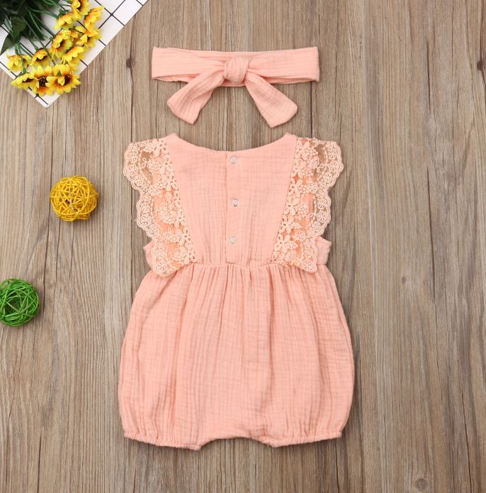 Pink Laced Romper for Baby & Toddler Girls – Bitsy Bug Boutique