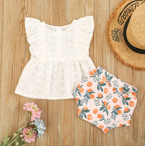 Lacey Orange Top and Shorts Set