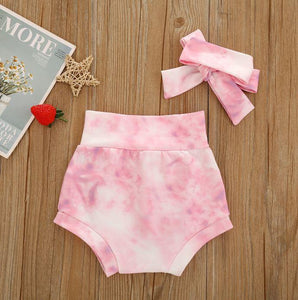 Tie Dye Bloomers with Matching Bow