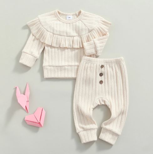 Ruffle Ribbed Outfit